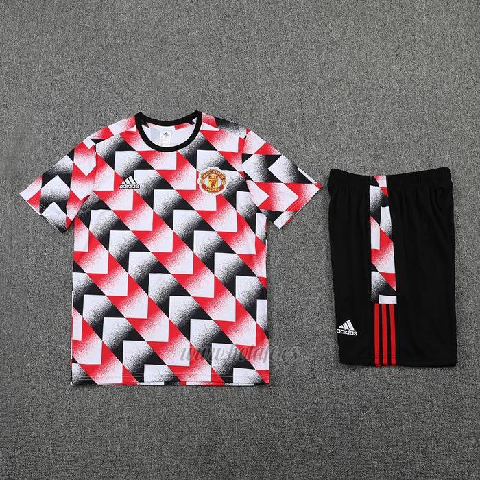 Chandal del Manchester United Manga Corta 2022-2023 Negro y Rojo - Pantalon Corto